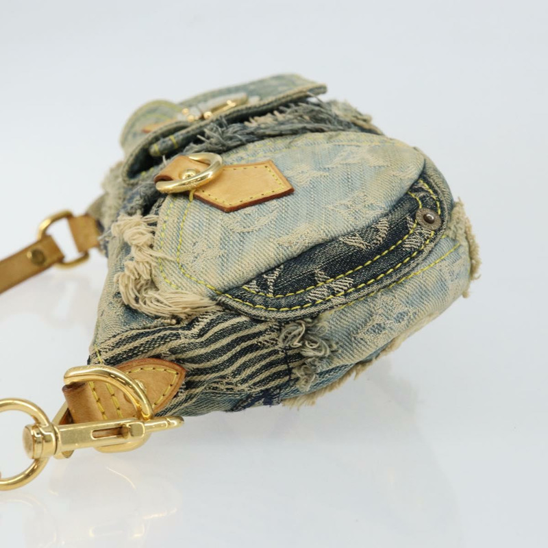 【日本直送】路易威登 Monogram Denim Pouch 肩背包 藍色 M95382 LV Auth ep11281V-3