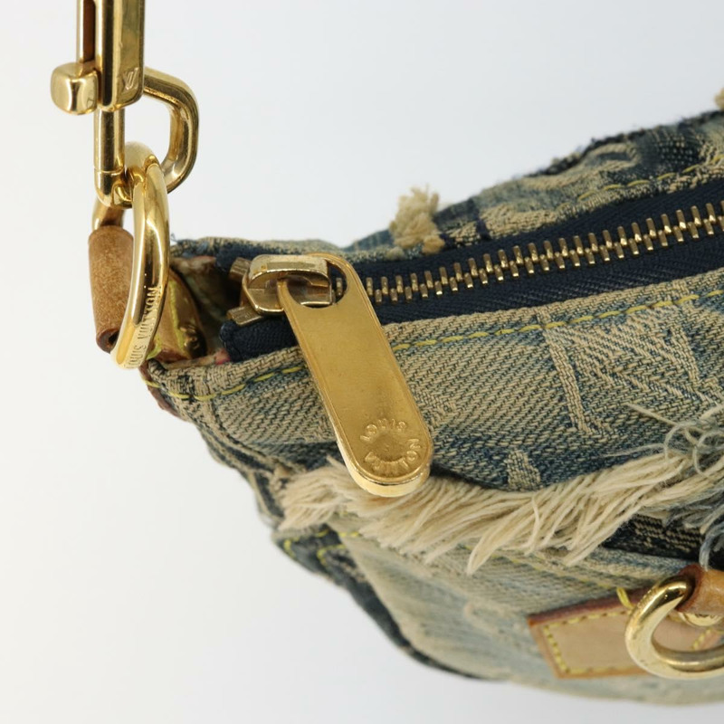 【日本直送】路易威登 Monogram Denim Pouch 肩背包 藍色 M95382 LV Auth ep11281V-17
