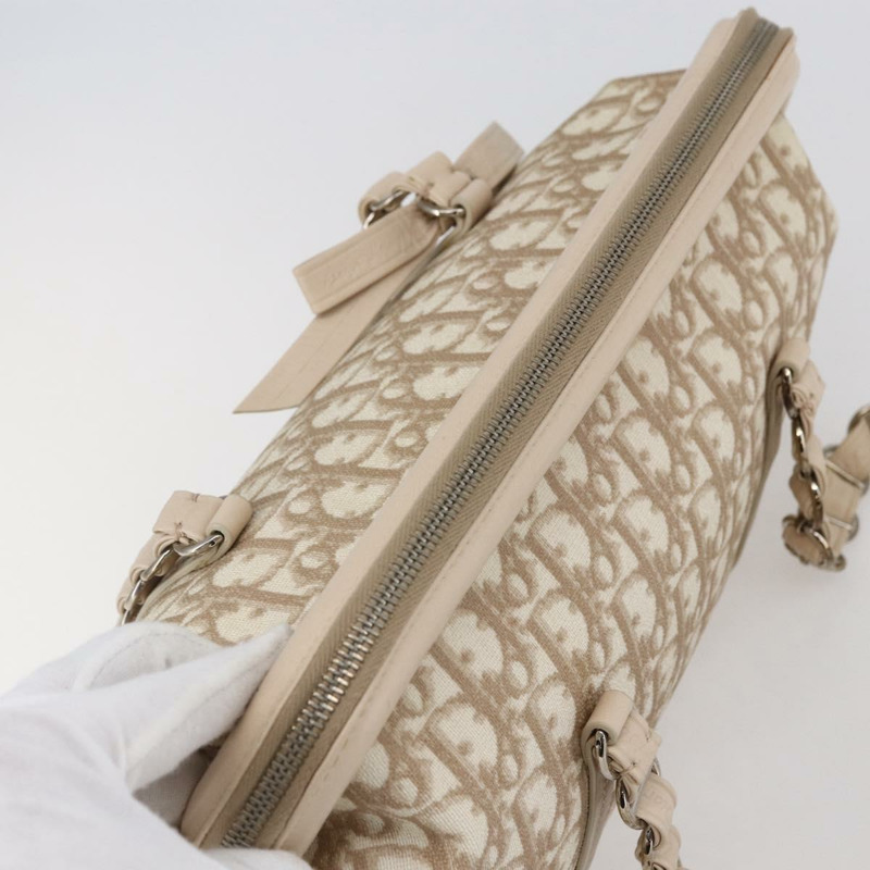 【日本直送】Christian Dior Trotter帆布浪漫手袋 PVC 米色銀色 正品 147501V-5