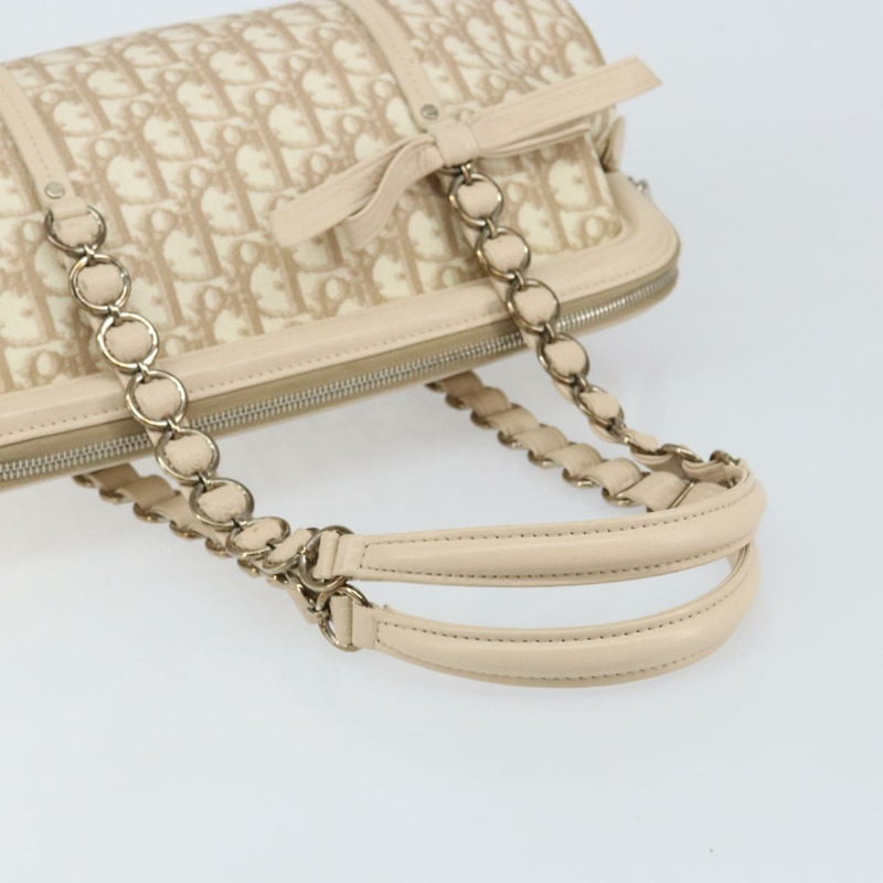 【日本直送】Christian Dior Trotter帆布浪漫手提包 PVC 米色銀色 正品 150070V-6