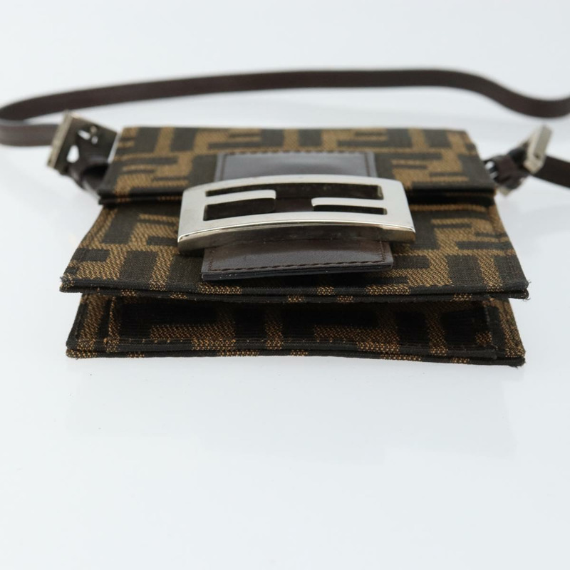 【日本直送】FENDI Zucca帆布Mamma Baguette單肩包 黑色 棕色 銀色 正品 148188V-4