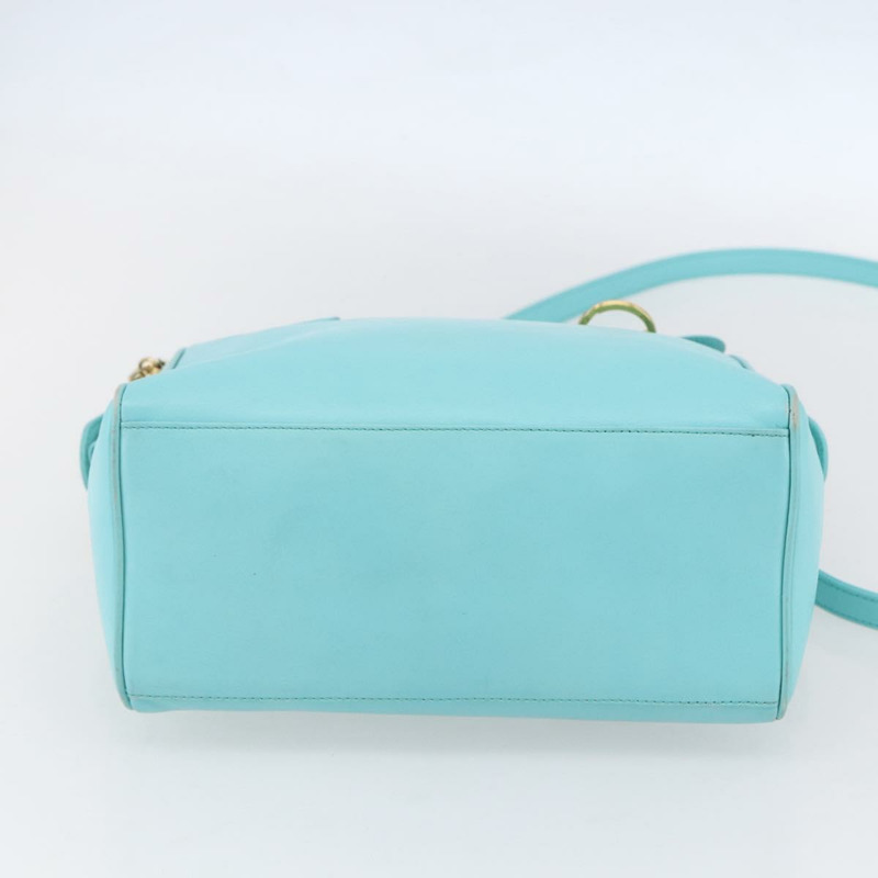 【日本直送】Christian Dior Micro 手提包 皮革 兩用 淺藍色 金色 正品 154733V-4