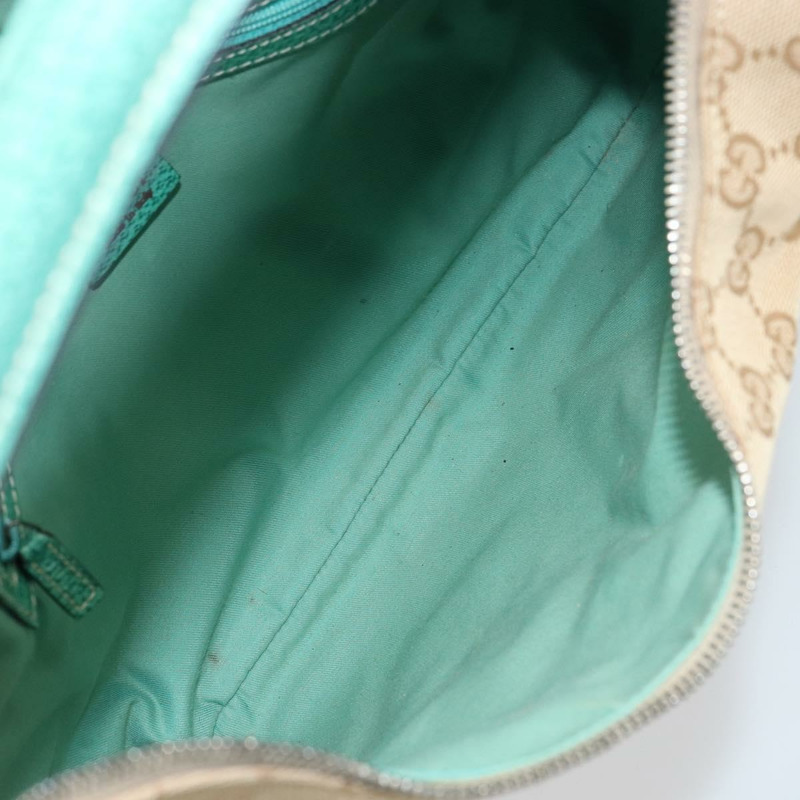 【日本直送】GUCCI GG帆布肩背包 米色 銀色 124357 正品 160861V-9