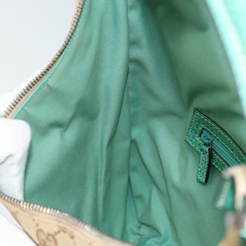 【日本直送】GUCCI GG帆布肩背包 米色 銀色 124357 正品 160861V-19