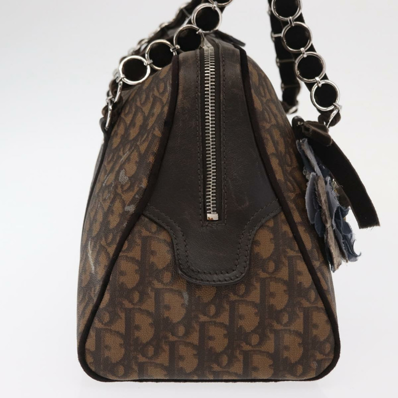 【日本直送】Christian Dior Romantic Trotter帆布手提包 PVC棕色銀色 正品 160136V-4