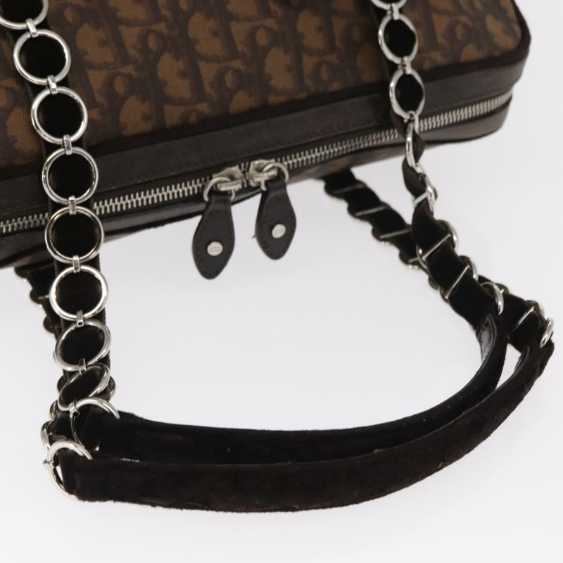 【日本直送】Christian Dior Romantic Trotter帆布手提包 PVC棕色銀色 正品 160136V-7