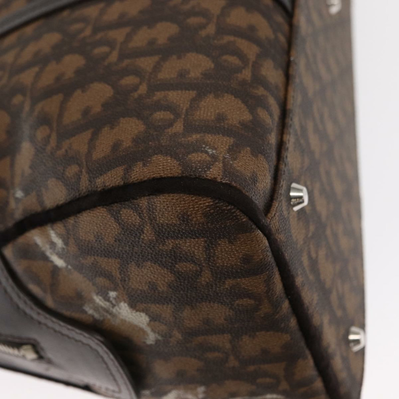 【日本直送】Christian Dior Romantic Trotter帆布手提包 PVC棕色銀色 正品 160136V-14