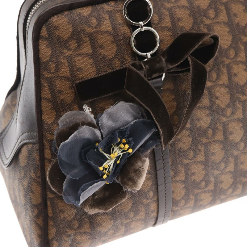 【日本直送】Christian Dior Romantic Trotter帆布手提包 PVC棕色銀色 正品 160136V-16