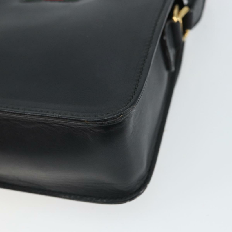 【日本直送】GUCCI Web Sherry Line 單肩包 皮革 黑色 紅色 007 1274 0230 Auth 162391V-14