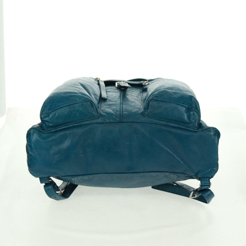 【日本直送】BALENCIAGA 皮革雙肩包 藍色 銀色 326404 正品 165396V-4