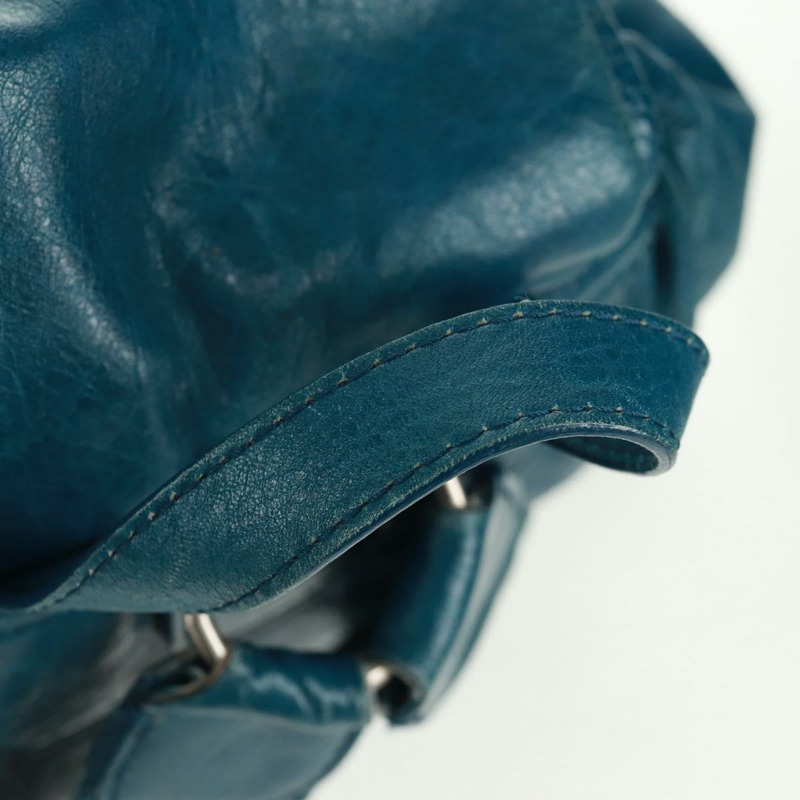 【日本直送】BALENCIAGA 皮革雙肩包 藍色 銀色 326404 正品 165396V-6