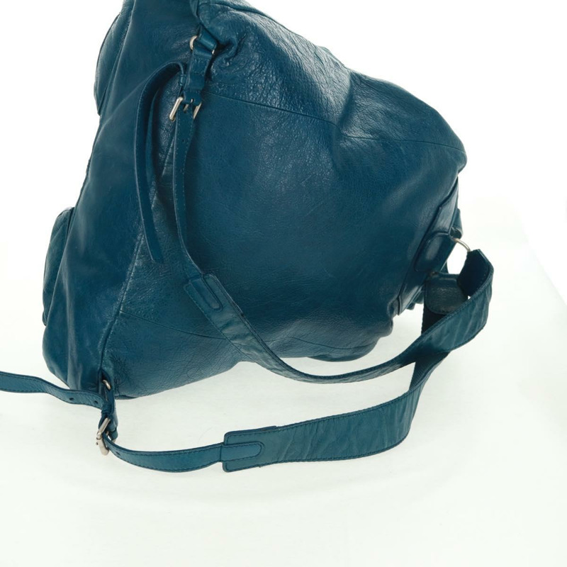 【日本直送】BALENCIAGA 皮革雙肩包 藍色 銀色 326404 正品 165396V-7
