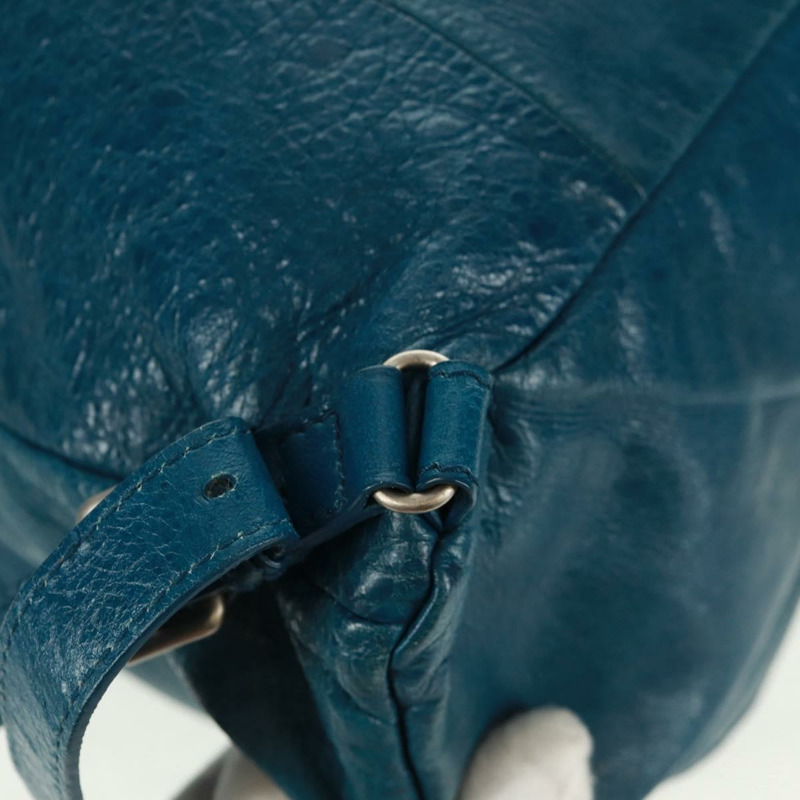 【日本直送】BALENCIAGA 皮革雙肩包 藍色 銀色 326404 正品 165396V-18