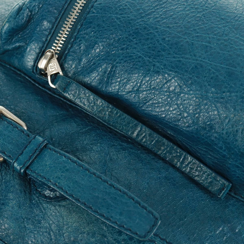 【日本直送】BALENCIAGA 皮革雙肩包 藍色 銀色 326404 正品 165396V-20