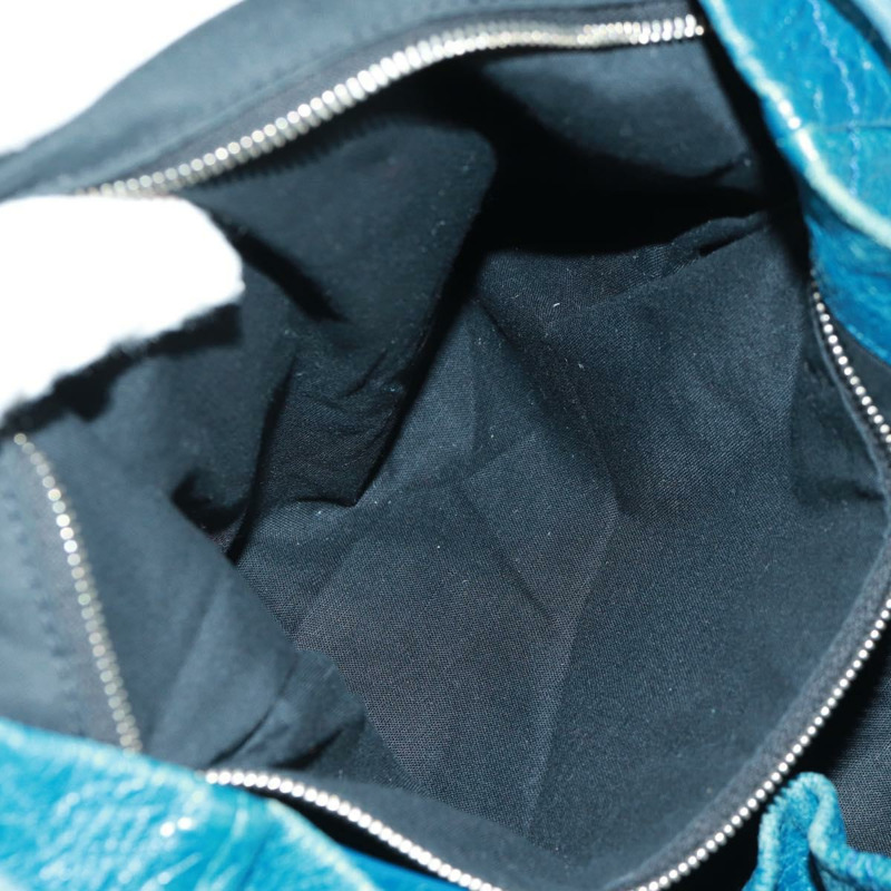 【日本直送】BALENCIAGA 皮革雙肩包 藍色 銀色 326404 正品 165396V-30