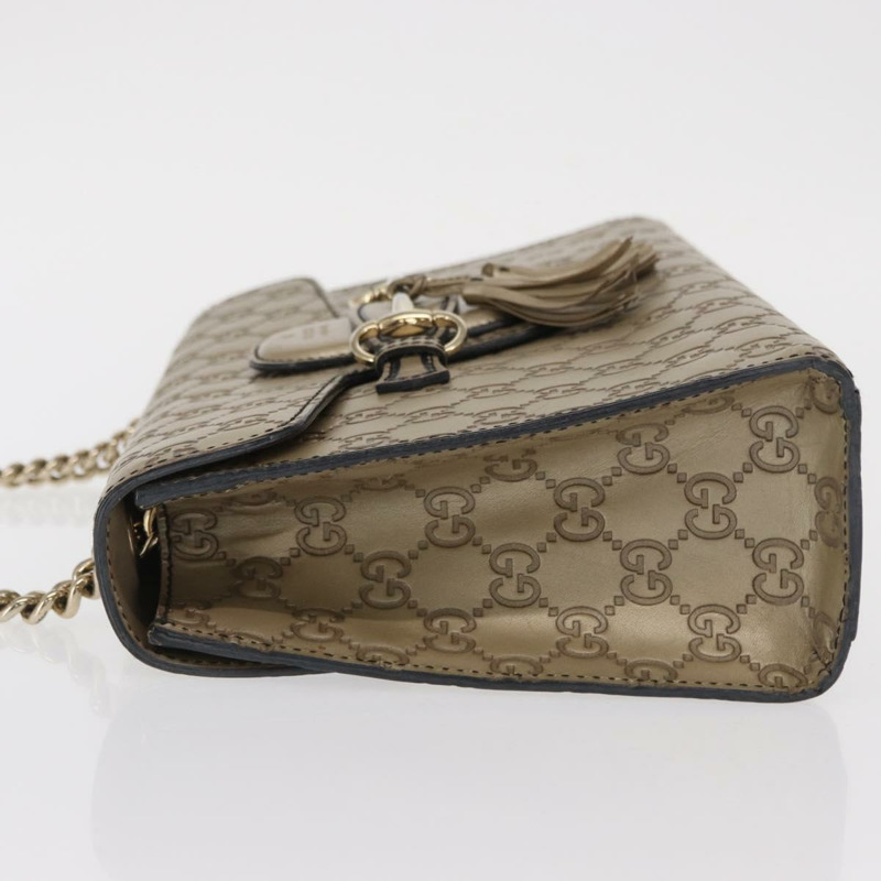 【日本直送】GUCCI GG帆布 Guccissima 鏈條馬銜扣包 皮革 米色 295402 正品 169035V-3
