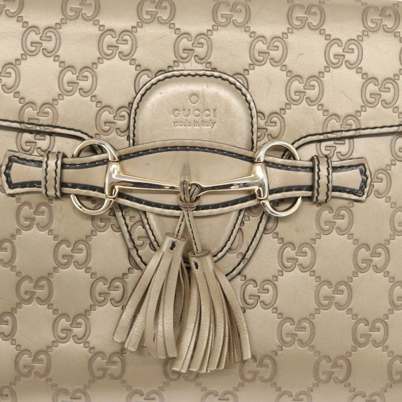 【日本直送】GUCCI GG帆布 Guccissima 鏈條馬銜扣包 皮革 米色 295402 正品 169035V-16