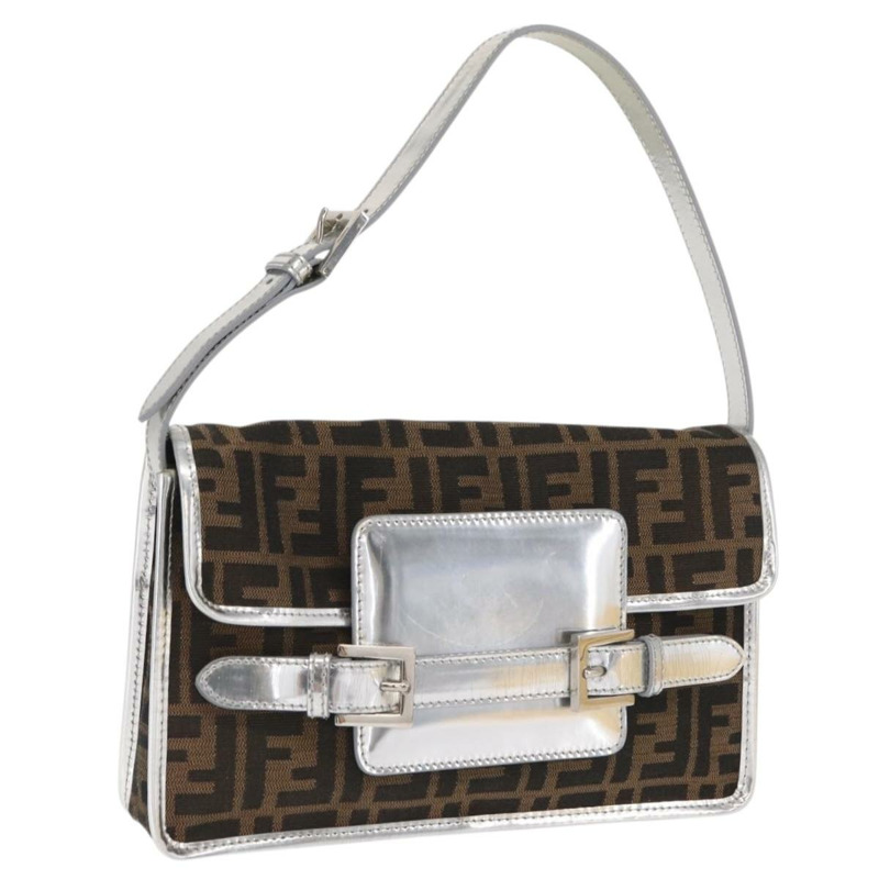 【日本直送】FENDI Zucca帆布單肩包 黑色 棕色 正品 169711V-0