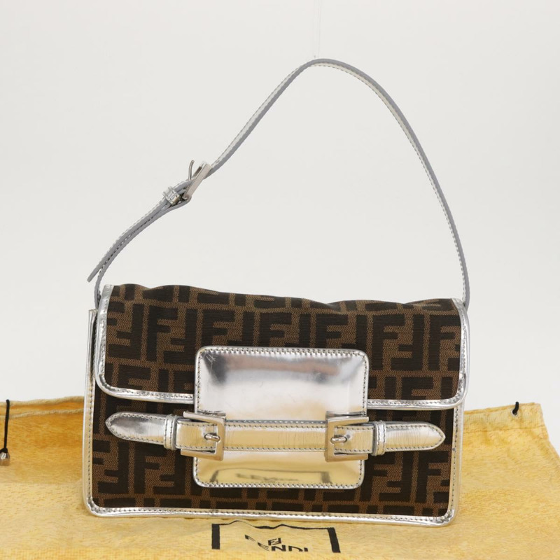 【日本直送】FENDI Zucca帆布單肩包 黑色 棕色 正品 169711V-11