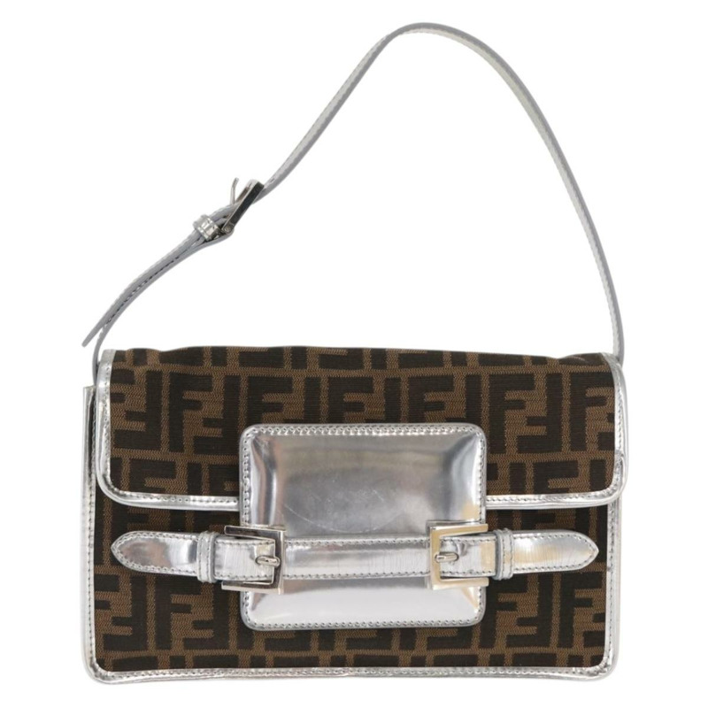 【日本直送】FENDI Zucca帆布單肩包 黑色 棕色 正品 169711V-12