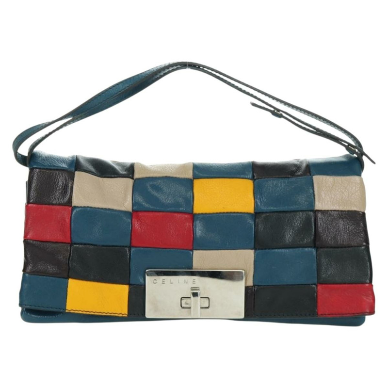 【日本直送】CELINE 皮革多色銀色單肩包 Auth 173632V-12