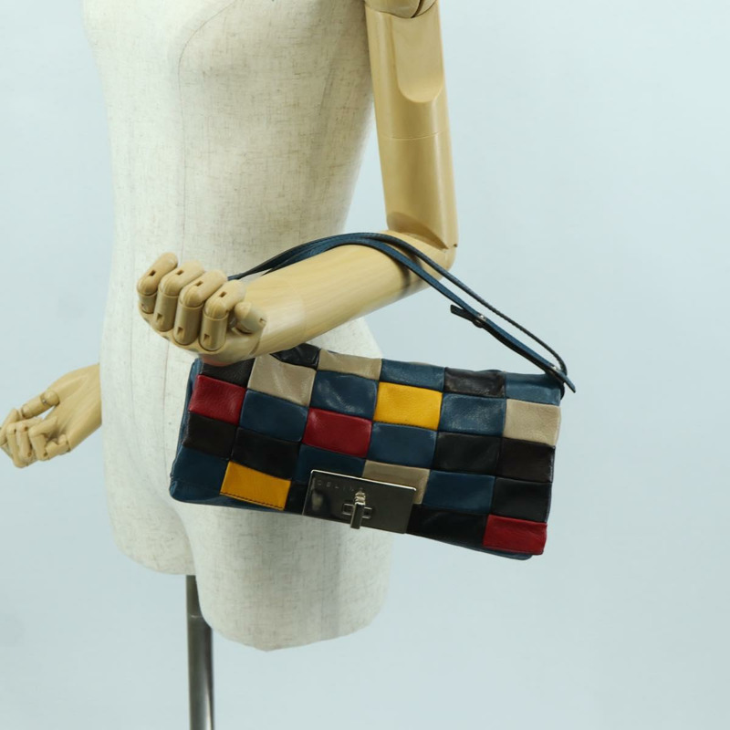 【日本直送】CELINE 皮革多色銀色單肩包 Auth 173632V-23