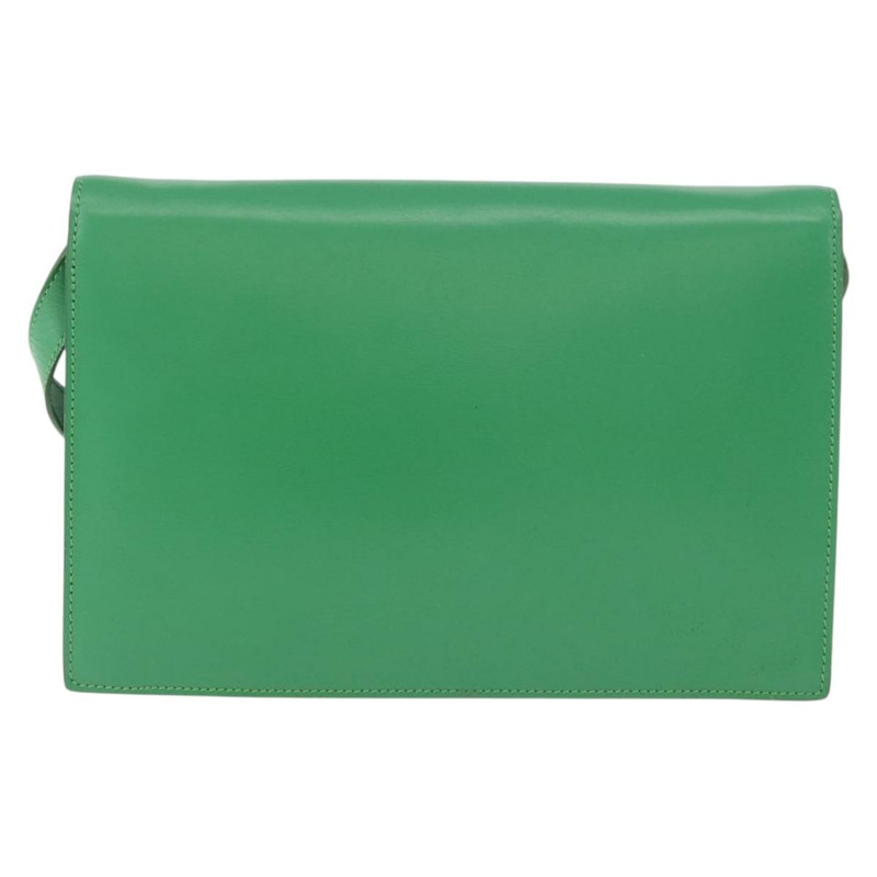 【日本直送】CELINE 圓形肩背包 皮革 綠色 金色 正品 LNZ294V-1