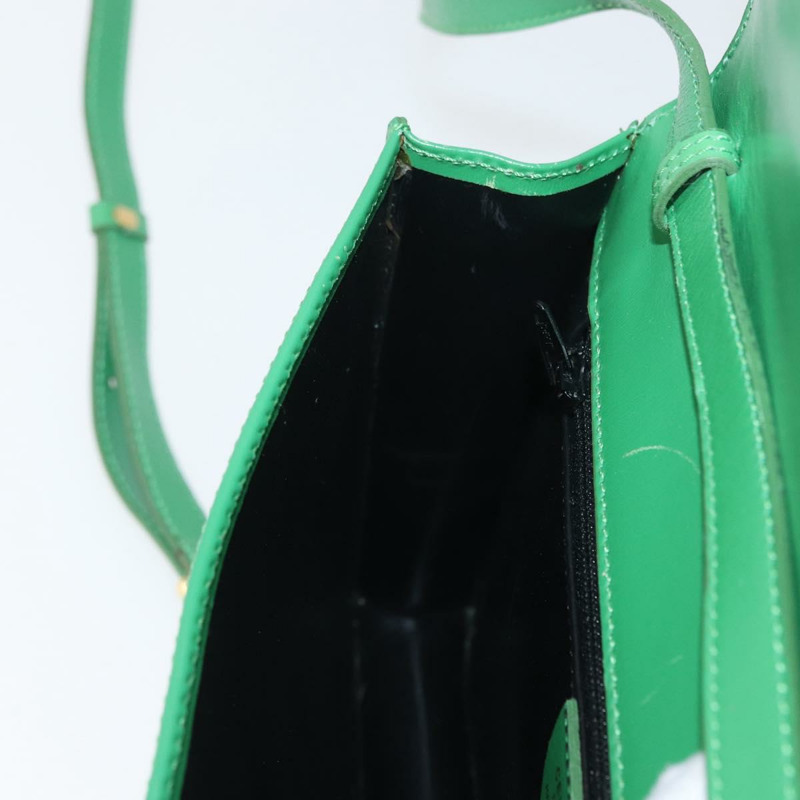 【日本直送】CELINE 圓形肩背包 皮革 綠色 金色 正品 LNZ294V-18