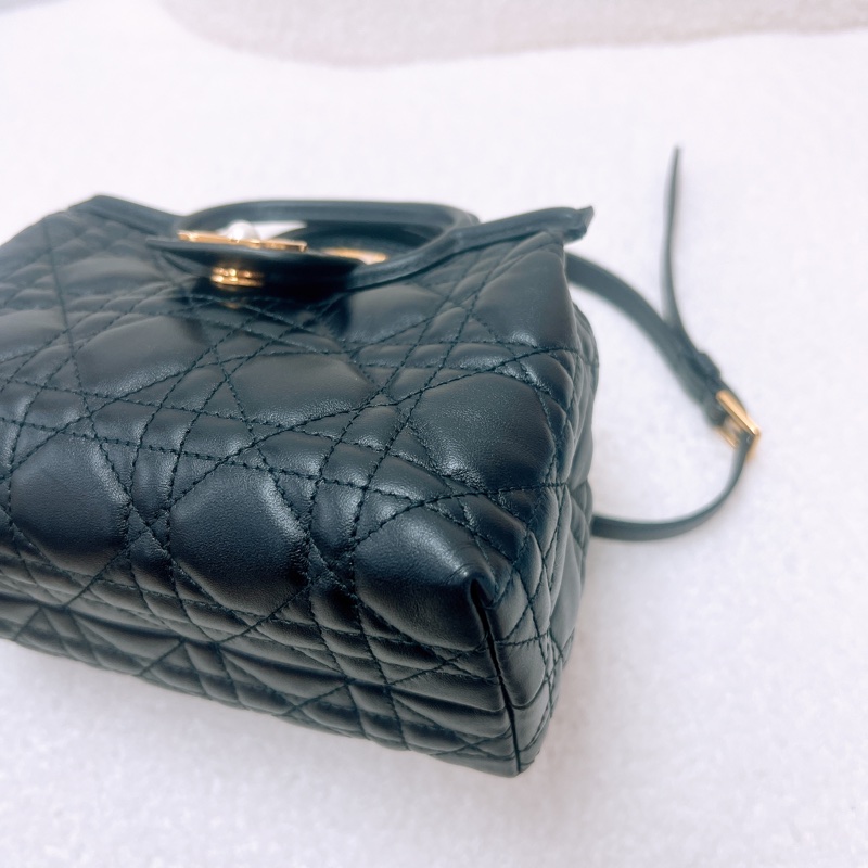 Dior jolie top handle 黑色 珍珠手柄斜挎包-10