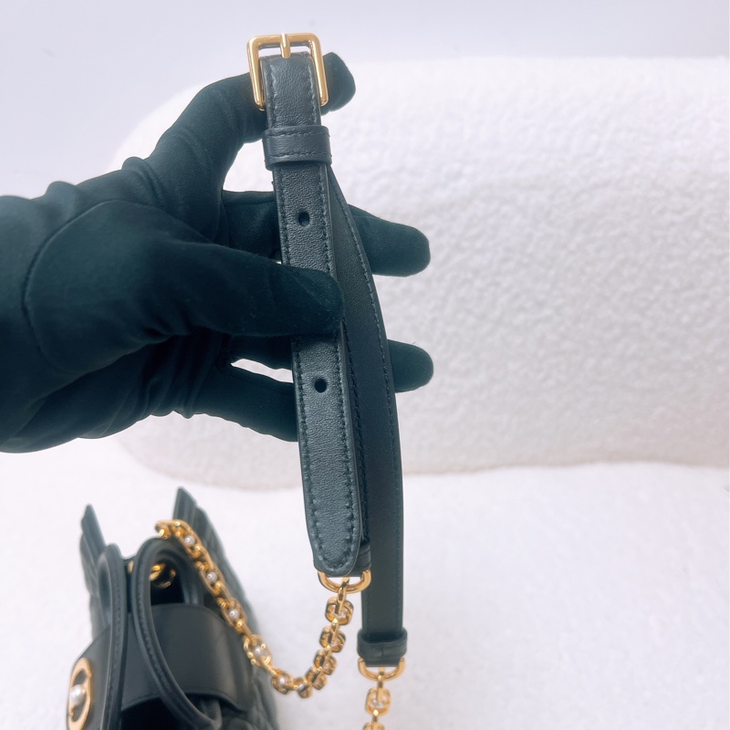 Dior jolie top handle 黑色 珍珠手柄斜挎包-12