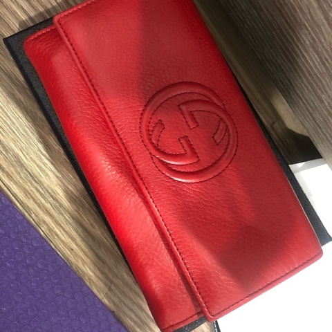 GUCCI Marmont真皮長夾｜經典壓紋Logo｜精品皮夾｜二手保存佳