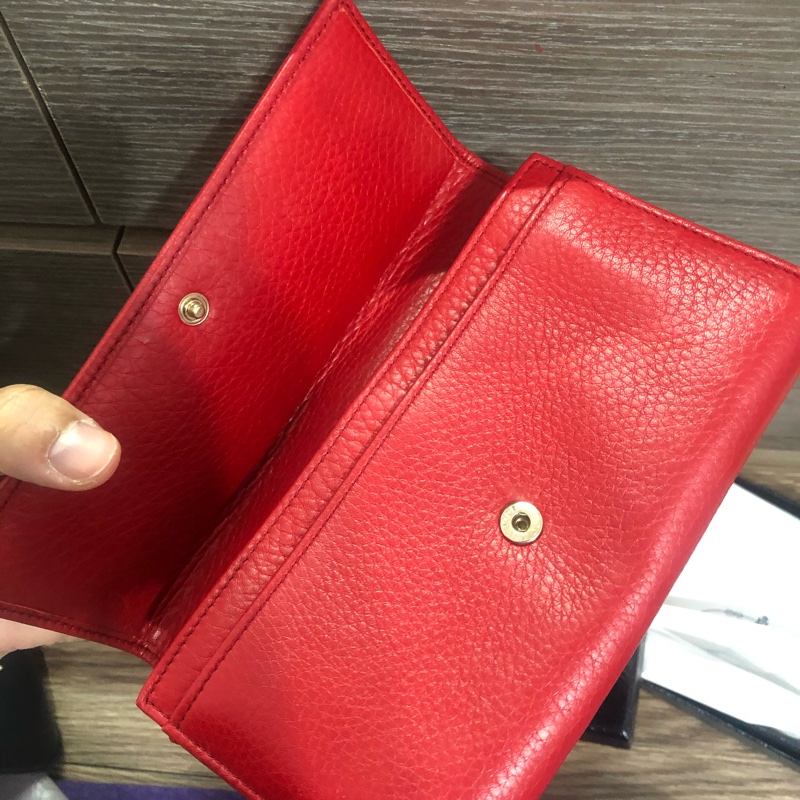 GUCCI Marmont真皮長夾｜經典壓紋Logo｜精品皮夾｜二手保存佳-1