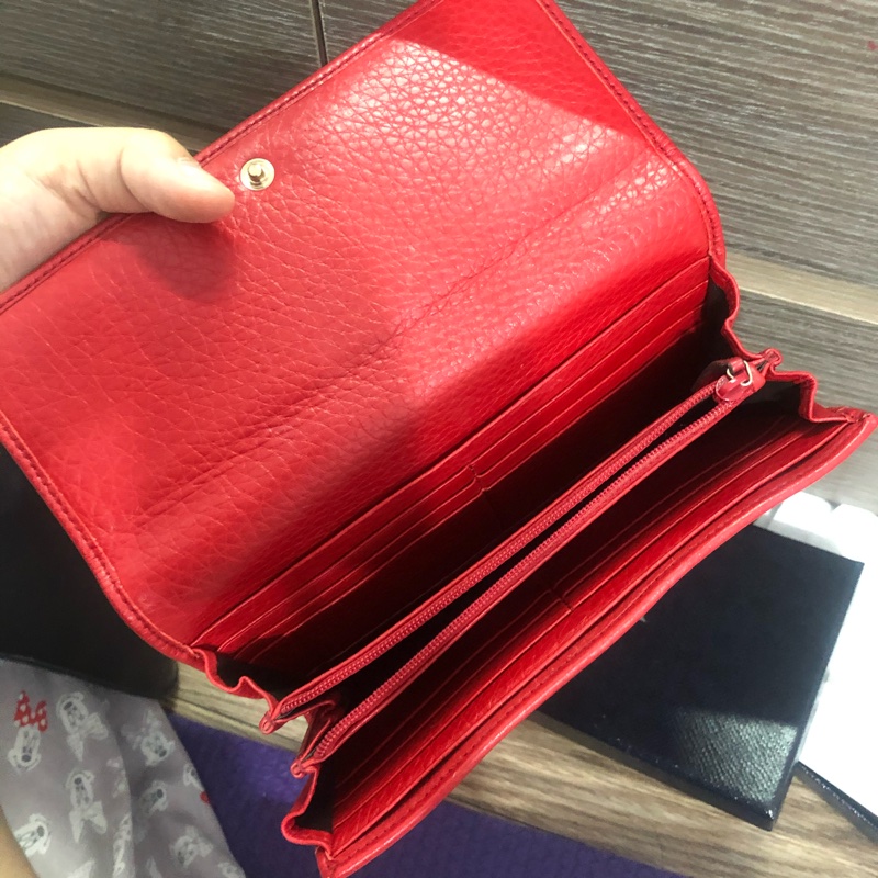 GUCCI Marmont真皮長夾｜經典壓紋Logo｜精品皮夾｜二手保存佳-3