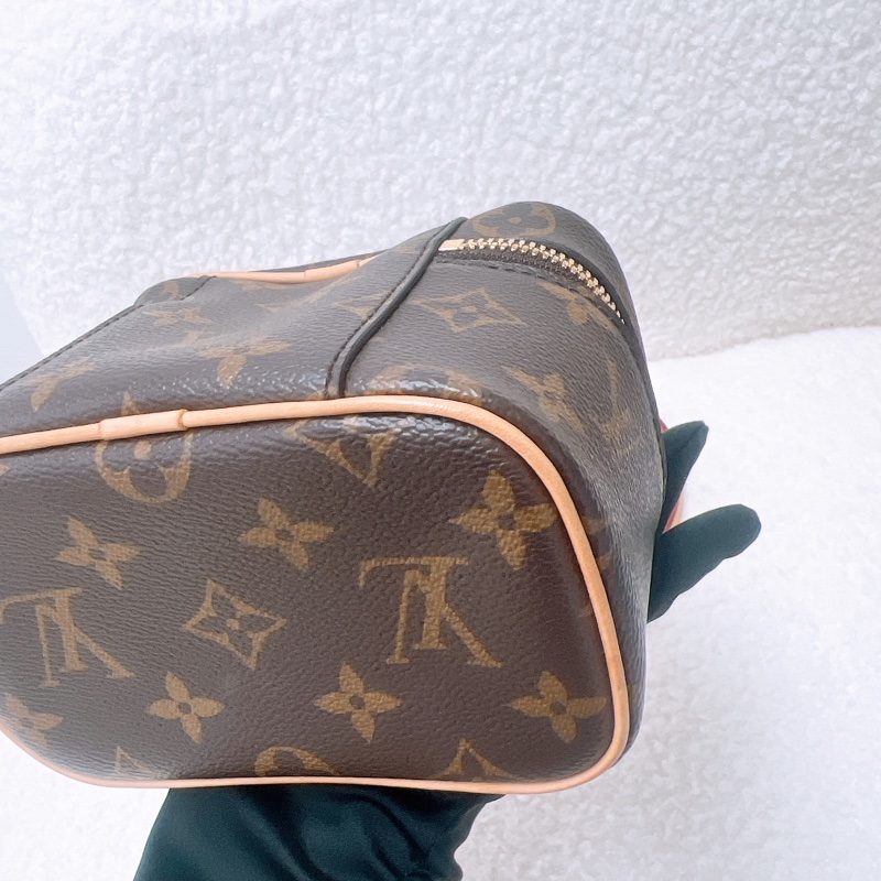 有肩帶 Lv nice nano 老花盒子包/化妝包-7