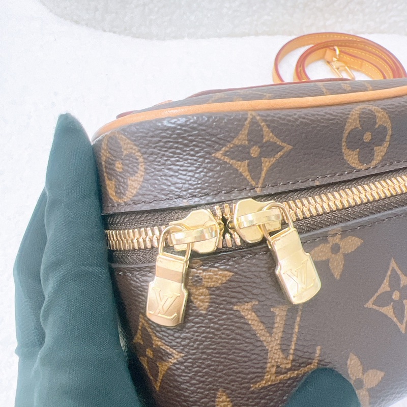 有肩帶 Lv nice nano 老花盒子包/化妝包-10