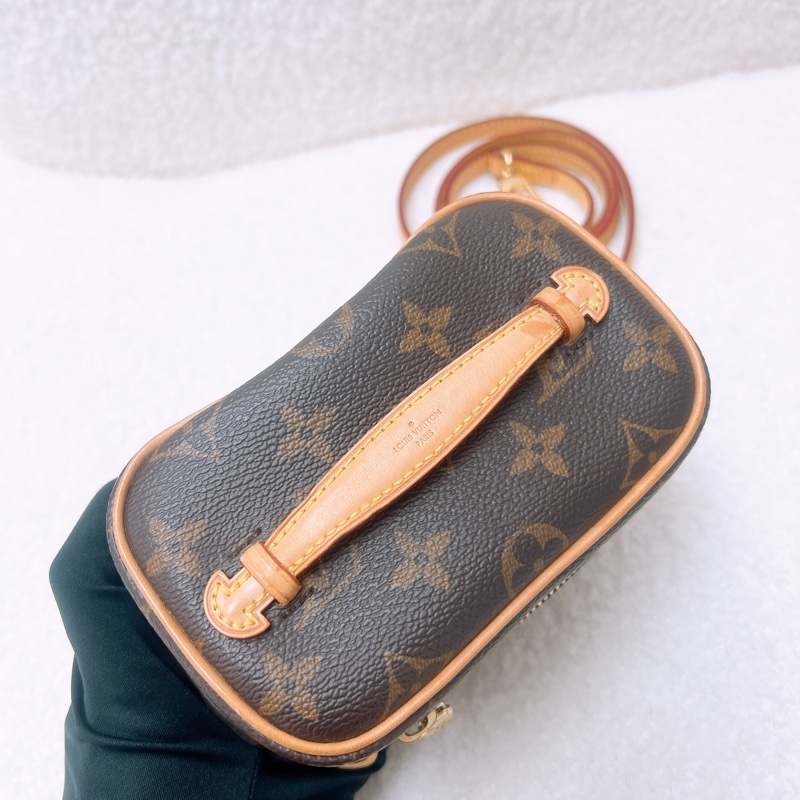 有肩帶 Lv nice nano 老花盒子包/化妝包-11