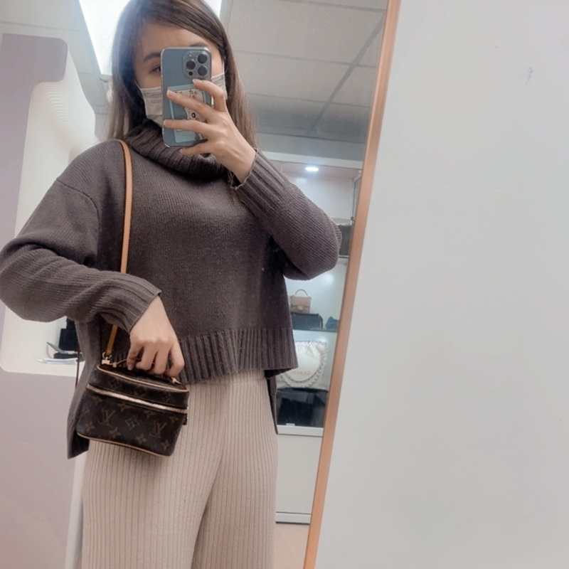 有肩帶 Lv nice nano 老花盒子包/化妝包-15