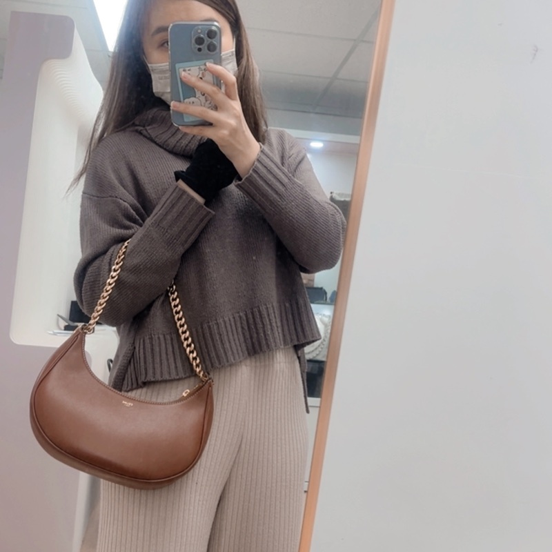 Celine ava 中號棕色鏈條腋下包-11