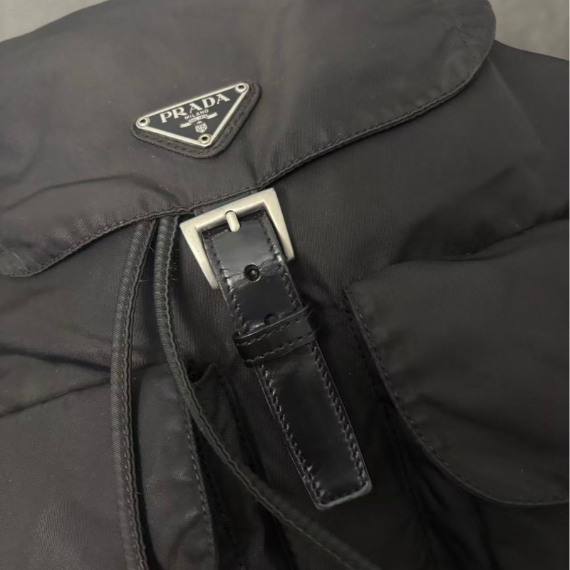 Prada黑銀雙肩包30cm-6