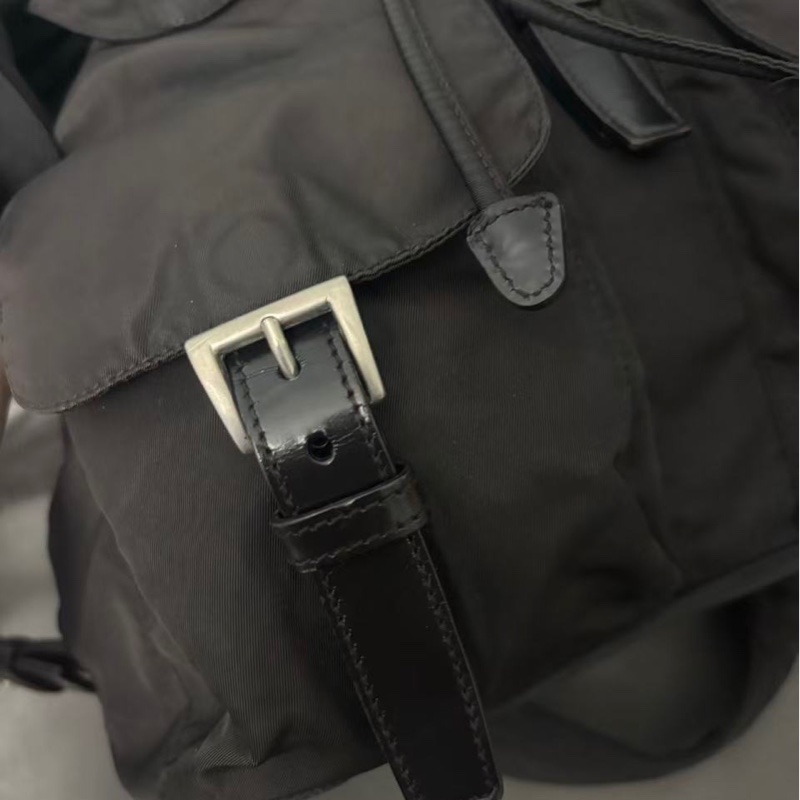 Prada黑銀雙肩包30cm-7