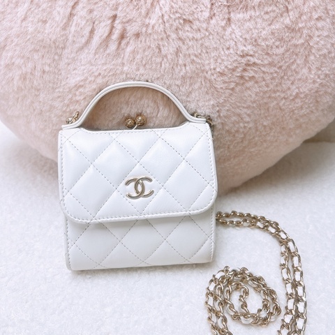 Chanel 白色手柄小盒子/小廢包