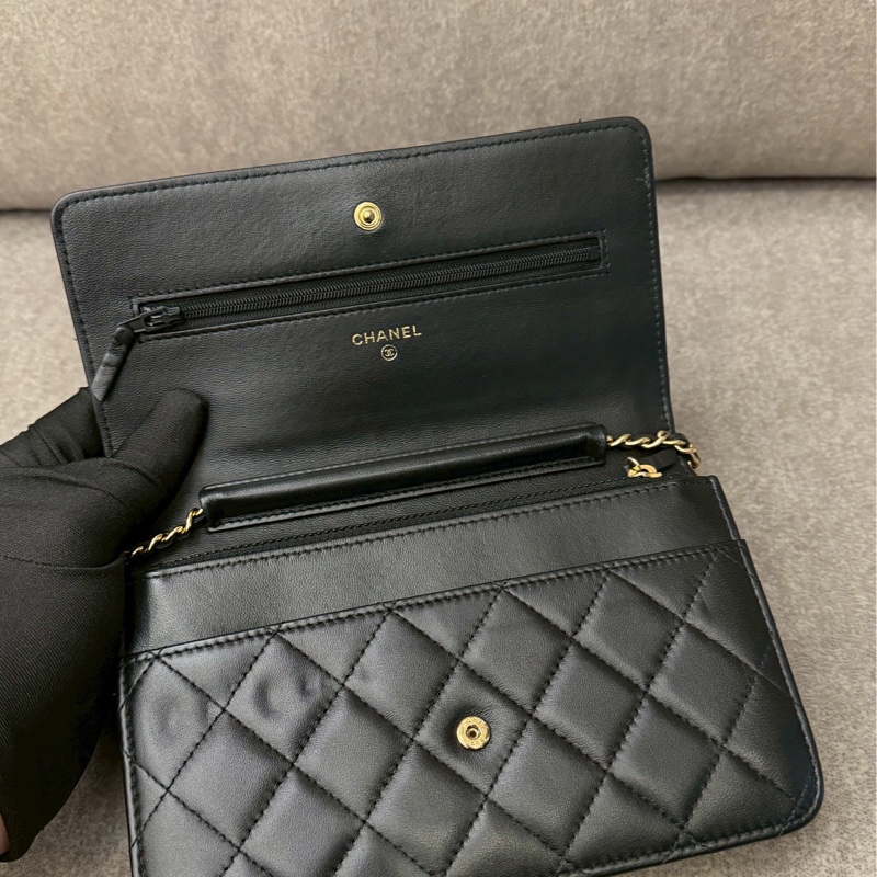 香奈兒黑金羊皮woc-8