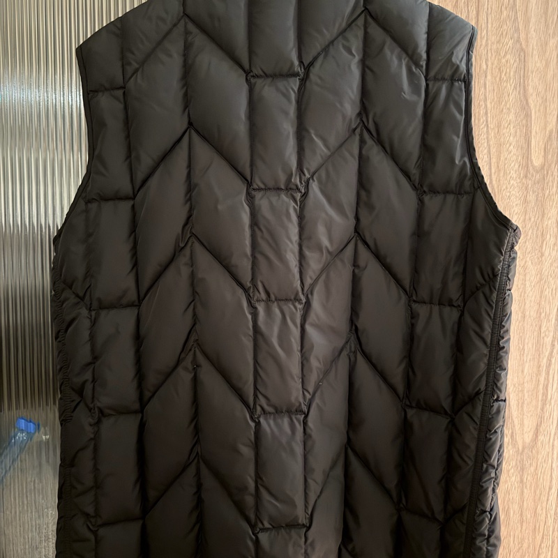 99成新｜MONCLER 90% 鵝絨填充 X 羊毛拼接口袋背心/ 黑-2