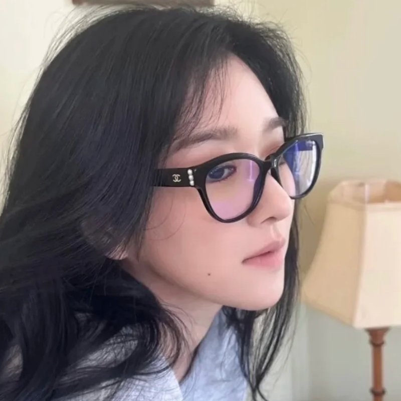 Chanel 珍珠平光眼鏡CH3440 全新全配-4