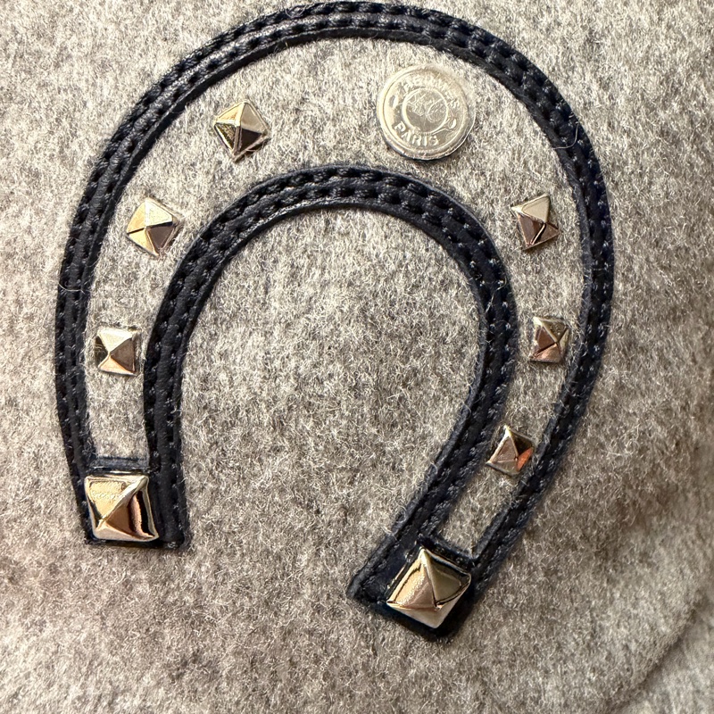 HERMES灰色100%山羊絨棒球帽-7