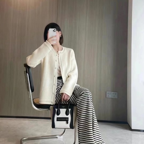 CELINE 拼色金扣LuggageNano 手提肩背斜背笑臉20*20*10 98新配件塵袋