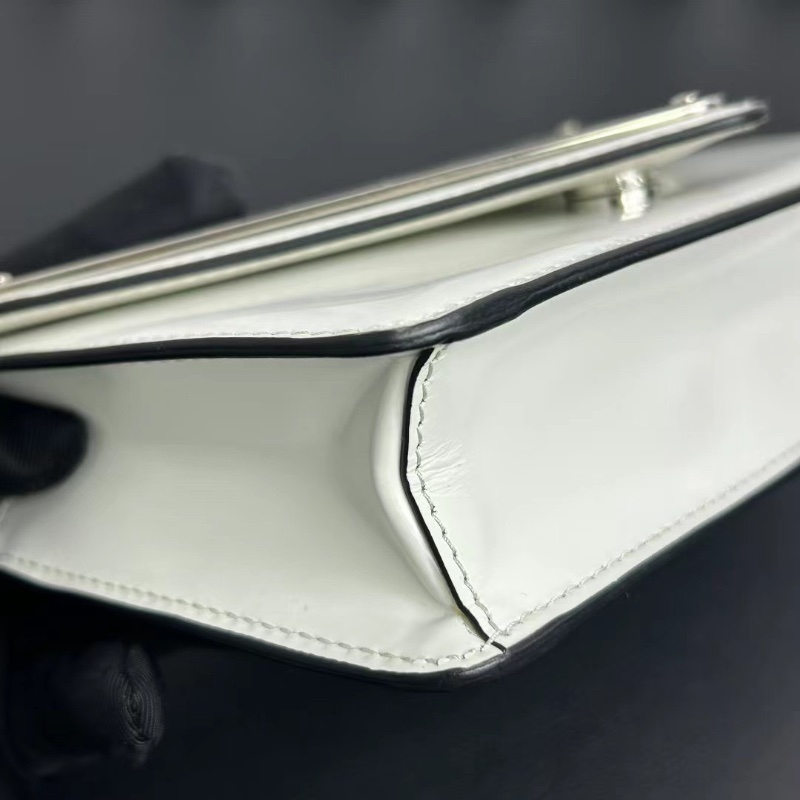 Prada 大三角標鏈條斜背包 芯片款9.5x17x35cm 98新鏈條塵袋-6