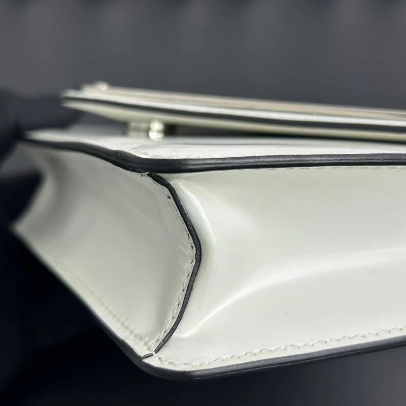 Prada 大三角標鏈條斜背包 芯片款9.5x17x35cm 98新鏈條塵袋-7