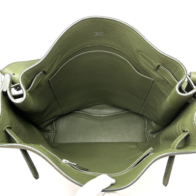 HERMES 華蓋綠銀扣 sokeIIy26肩背斜背包26*34*13 98新配件塵袋-2