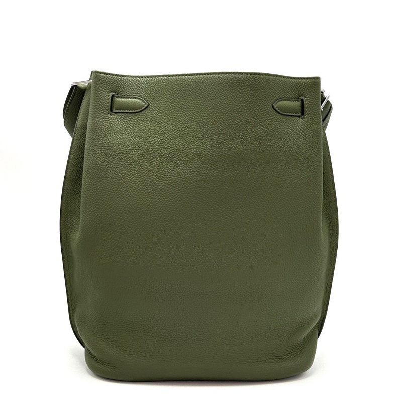 HERMES 華蓋綠銀扣 sokeIIy26肩背斜背包26*34*13 98新配件塵袋-6